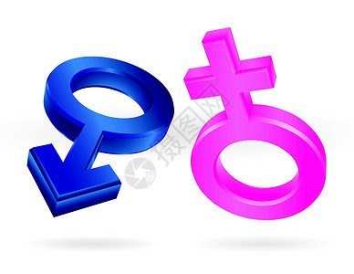 男性和女性符号生物学男人女士性别女性化插图背景图片