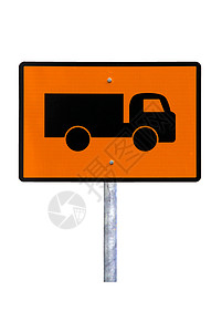 卡车警告信号 - 目前澳大利亚道路标志(反射) -背景图片