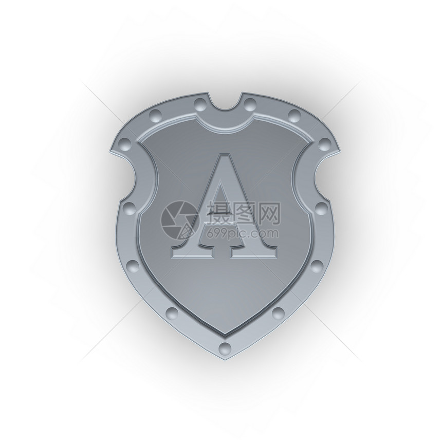 带有 A 字母A 的遮罩插图波峰框架保卫骑士防御安全警卫历史纹章图片