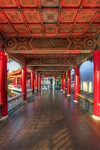 中华花园的步行路建筑图背景图片