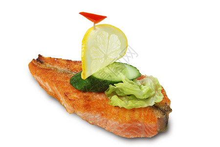 鱼类食物柠檬餐具白色菜单午餐烹饪厨房菜肴背景图片