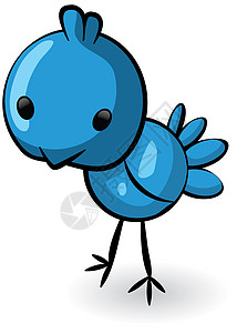 蓝色可爱鸟鸟矢量卡通背景图片