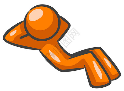 橙色男子起坐运动员活动活力仰卧起坐腹肌男人力量卡通片背景图片
