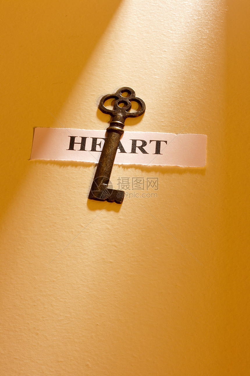 致心脏的密钥性别财富成功幸福概念婚礼订婚钥匙纪念日周年图片