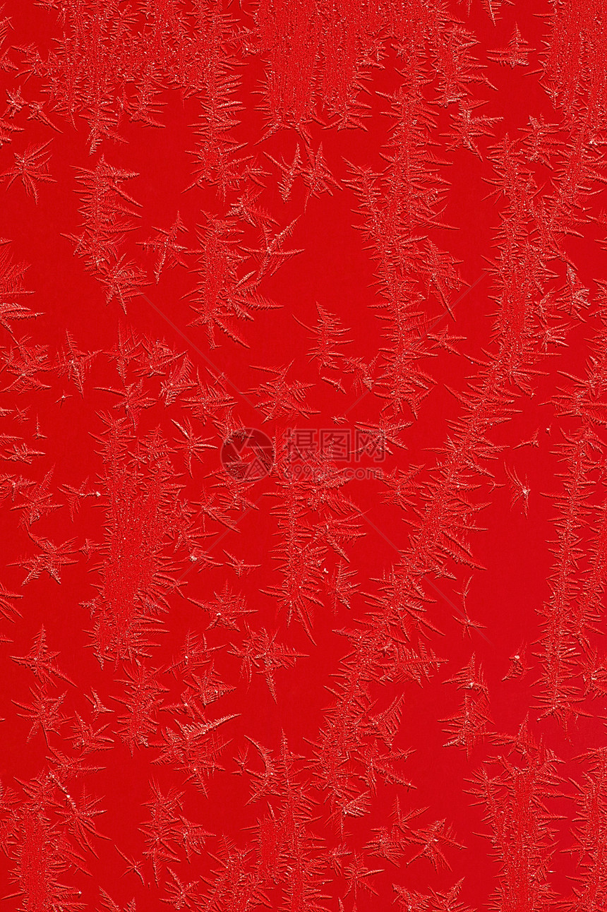 红着霜花花朵水晶磨砂冰花天气墙纸窗户薄片冻结玻璃图片