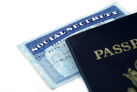社会保障卡国家护照国籍蓝色安全卡片移民文档公民背景图片