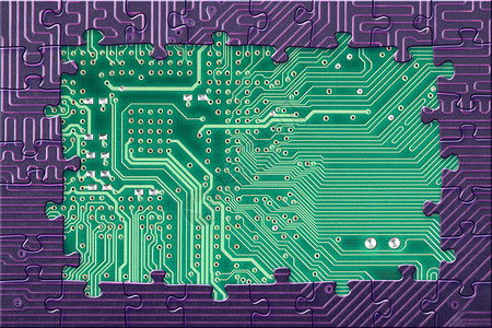 电路板拼图的抽象框架背景图片
