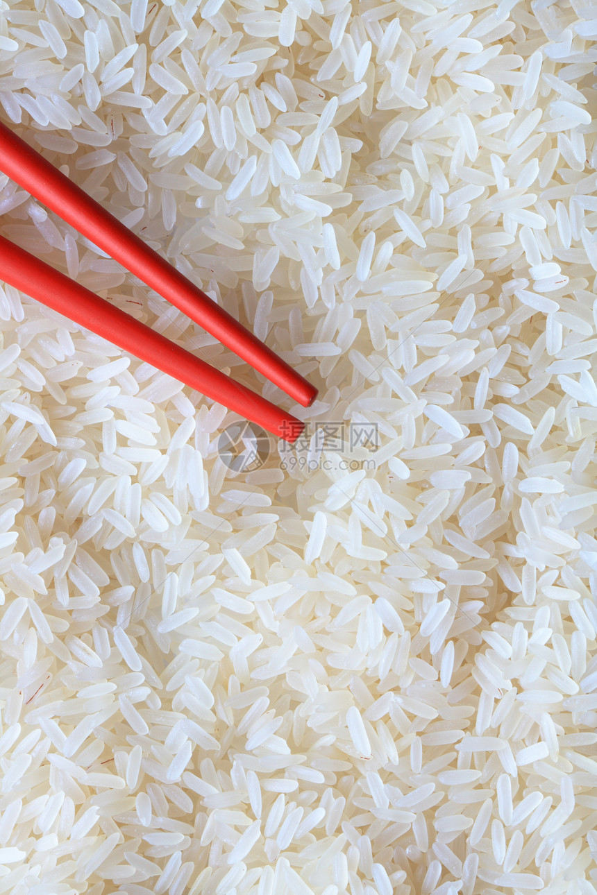 大米和筷子植物谷类蔬菜纹理干燥图片
