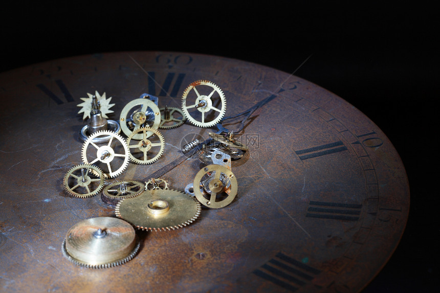 旧时钟齿轮时间表盘指针乡愁图片