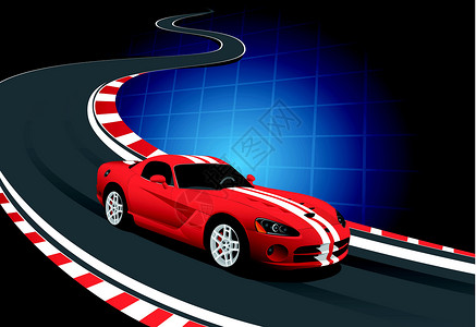 车喇叭红车在赛马赛道上灰色黑色驾驶喇叭发动机引擎插图红色加速度边界设计图片