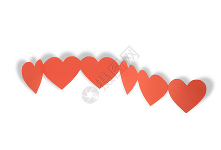红心链浪漫友谊框架设计红色元素对象背景图片