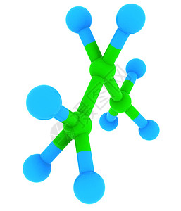 分离的三维丙烷模型  C3H8 分子原子液化意义气体蓝色化学品化学插图石油气产品背景图片