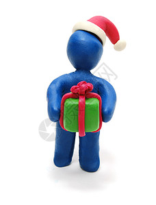 绿色圣诞老人3D 圣诞老人赠品绿色盒子解雇友谊商品黏土橡皮泥生日礼物销售背景