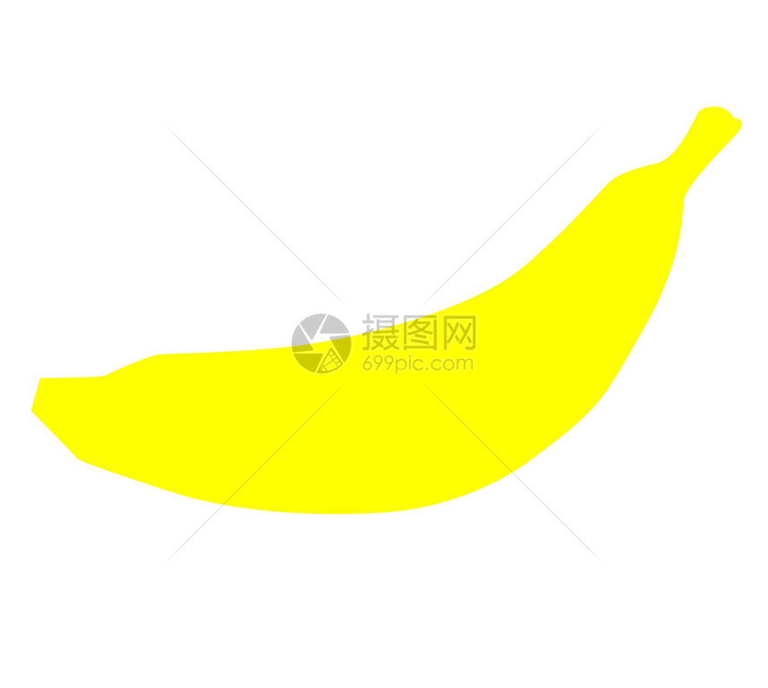 黄香蕉小路白色食物营养黄色插图健康剪裁水果图片