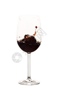 红酒在玻璃中喷洒背景图片