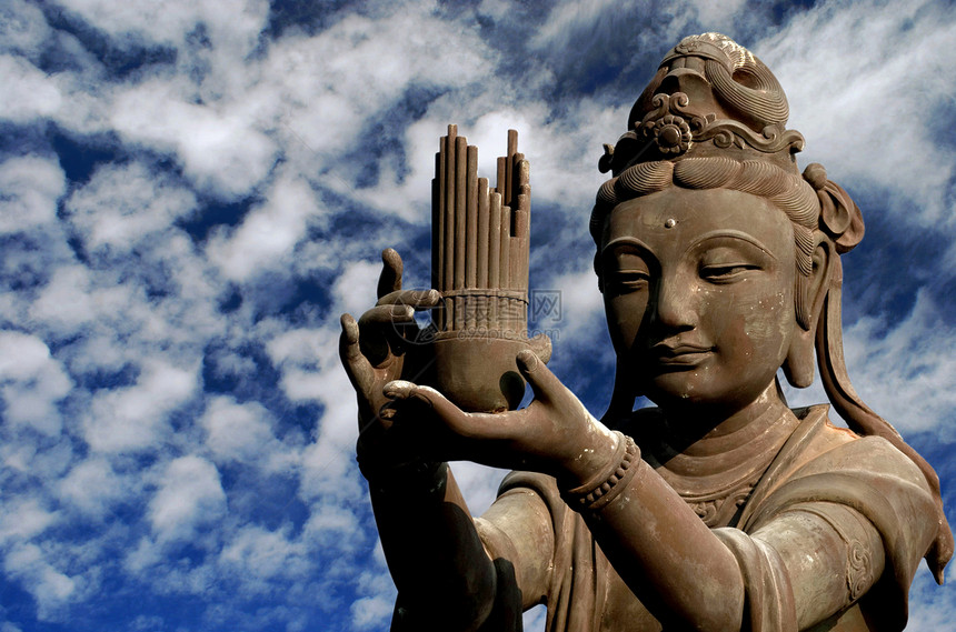 佛祖之首天空姿势宗教雕像冥想射线地标问候语石头太阳图片