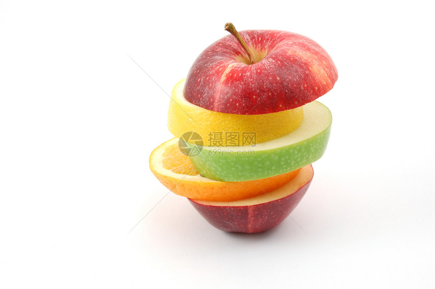 白色背景上的苹果概念异国饮食橙子香橼多样性杂货店情调果味维生素图片