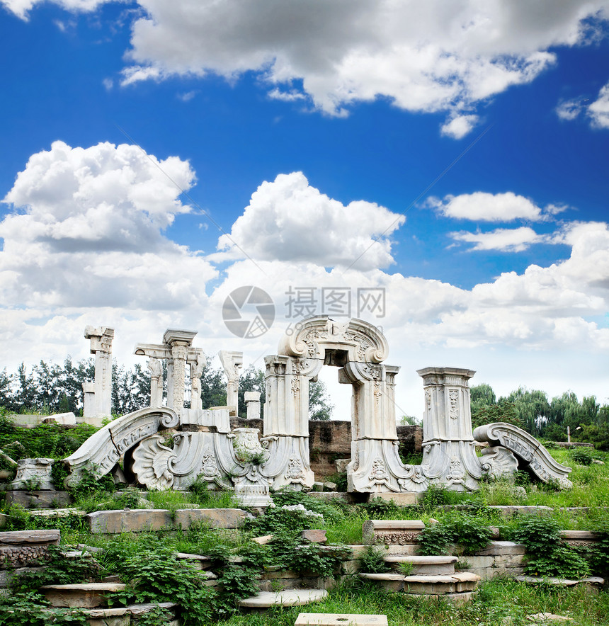 元明源宫的废墟遗迹石头首都摄影闲暇烧伤建筑学历史性王朝旅行图片