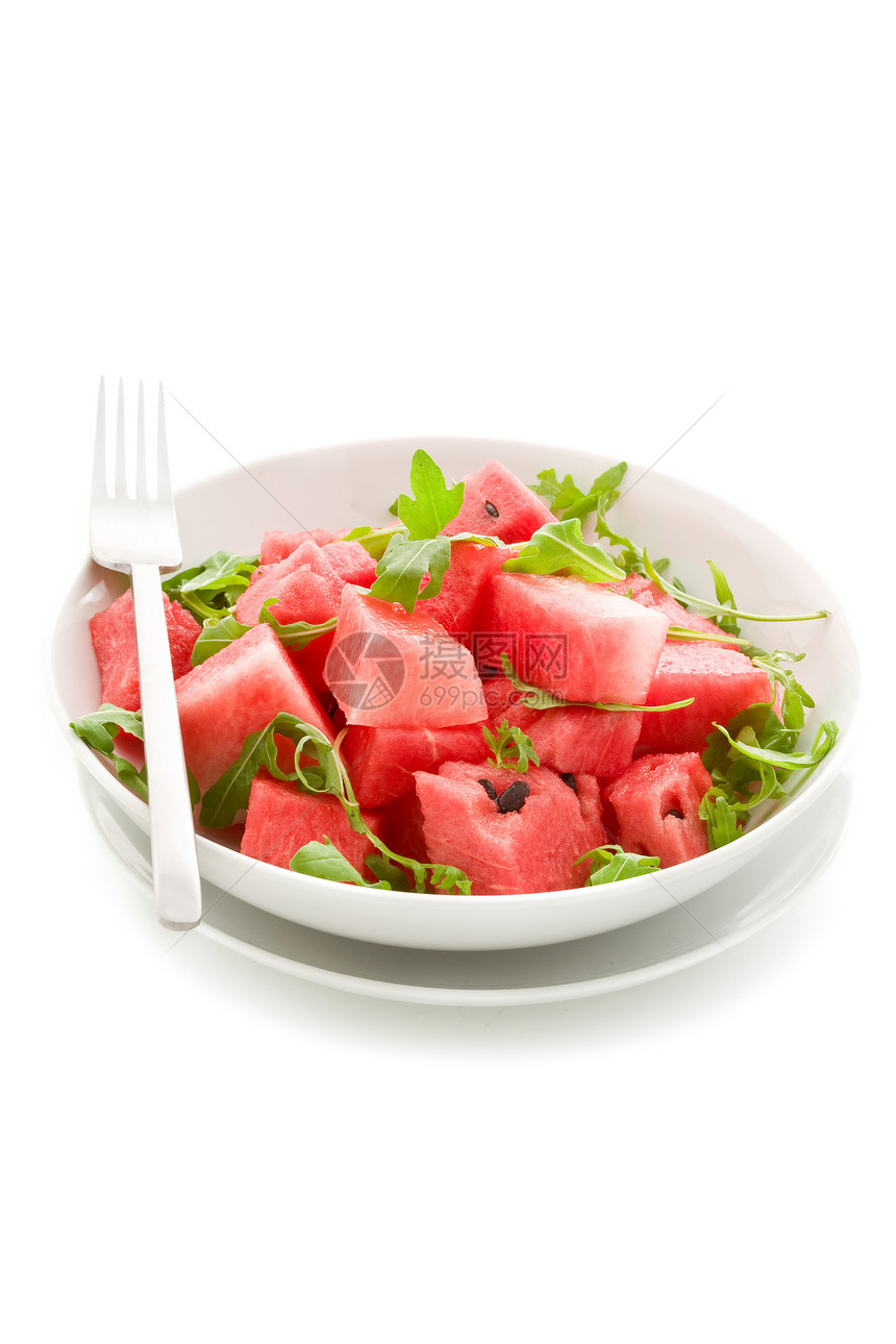 西瓜和青瓜沙拉蜡烛烹饪素食美食液体红色水果玻璃肉质饮食图片