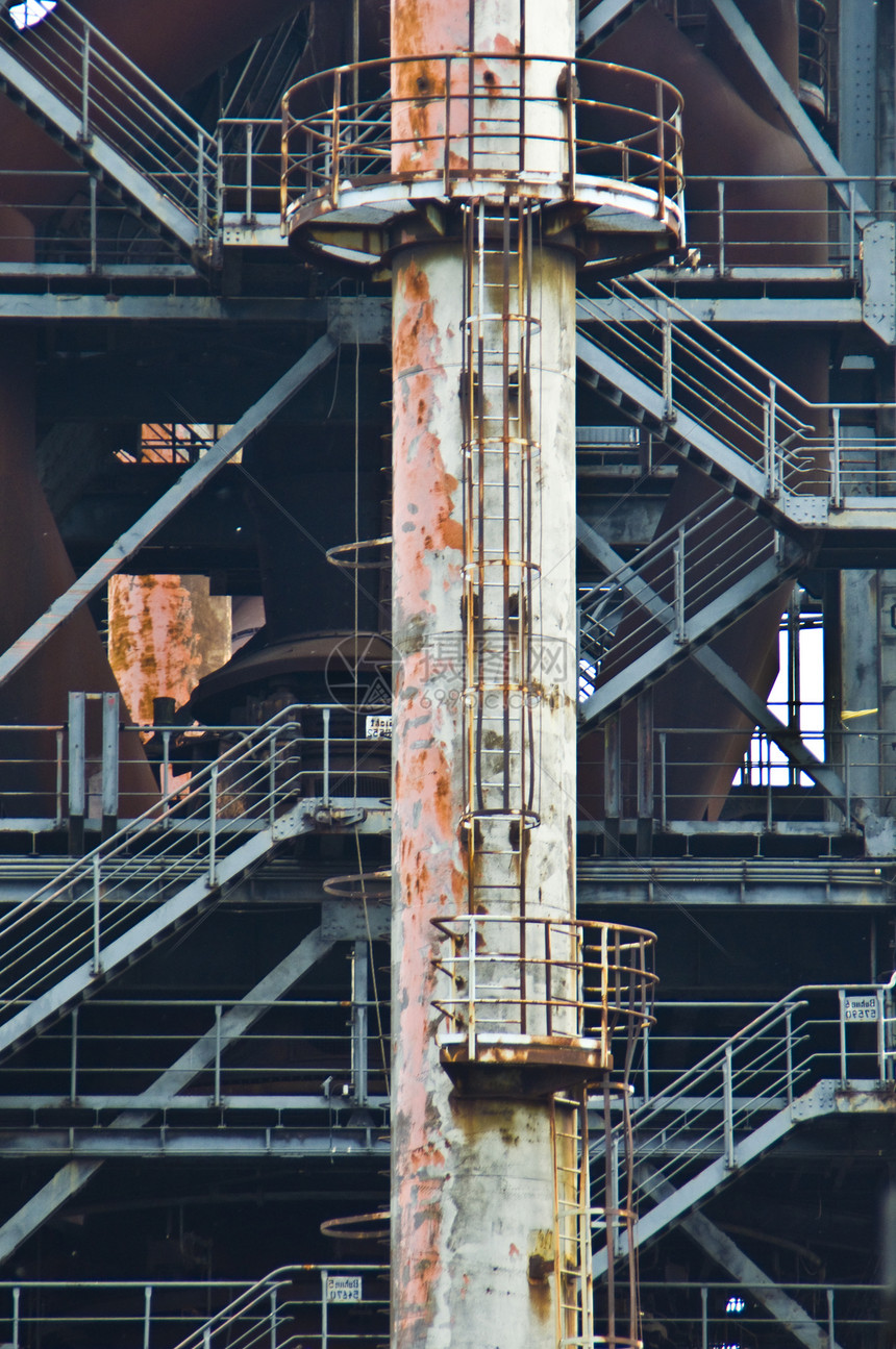 杜伊斯堡北历史性伙伴工厂烟囱植物衰变爆破金属建筑首都图片