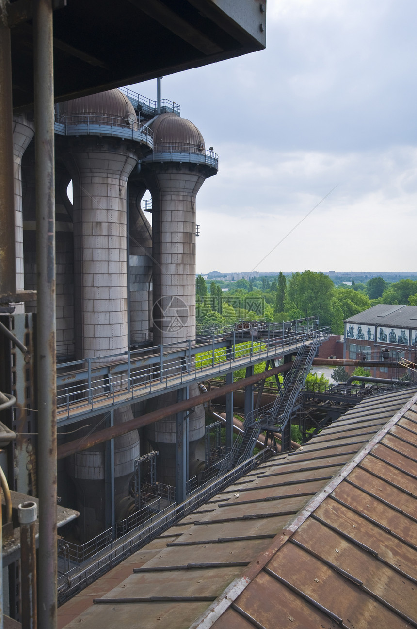 杜伊斯堡北建筑生产烟囱工厂植物历史性伙伴文化金属首都图片
