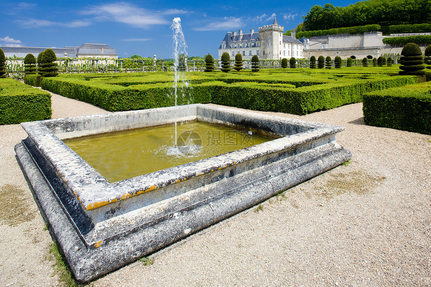 法国中心花园的Vendry城堡旅行喷泉景点宫殿世界遗产花园建筑学历史历史性外观图片