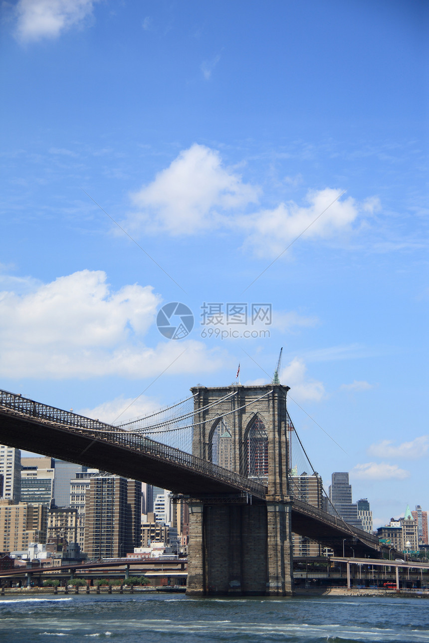 布鲁克林桥纽约市天空假期市中心历史性建筑物国家蓝色地标旅行行政区图片