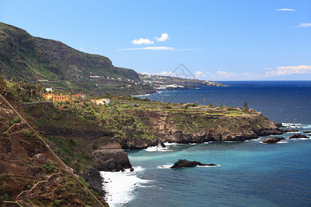 克鲁兹Tenerife - 海岸地貌背景
