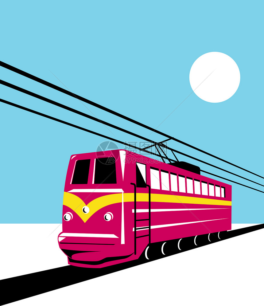 电动客运列车插图运输货物乘客铁路力量货运艺术品过境机车图片