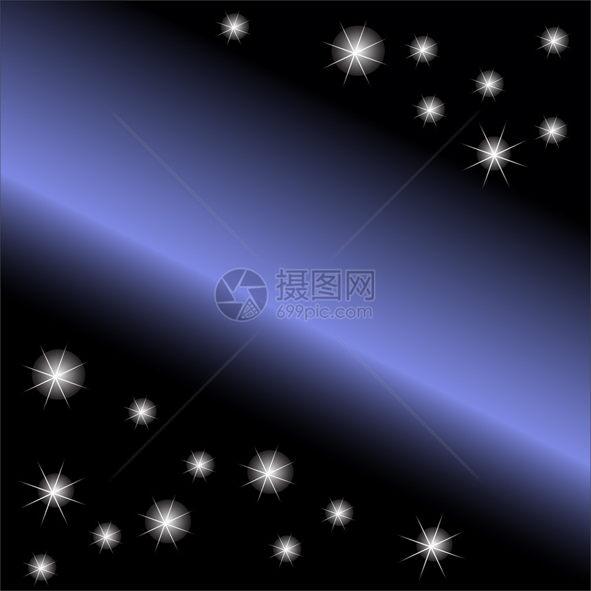 抽象闪光背景蓝色插图白色星星图片