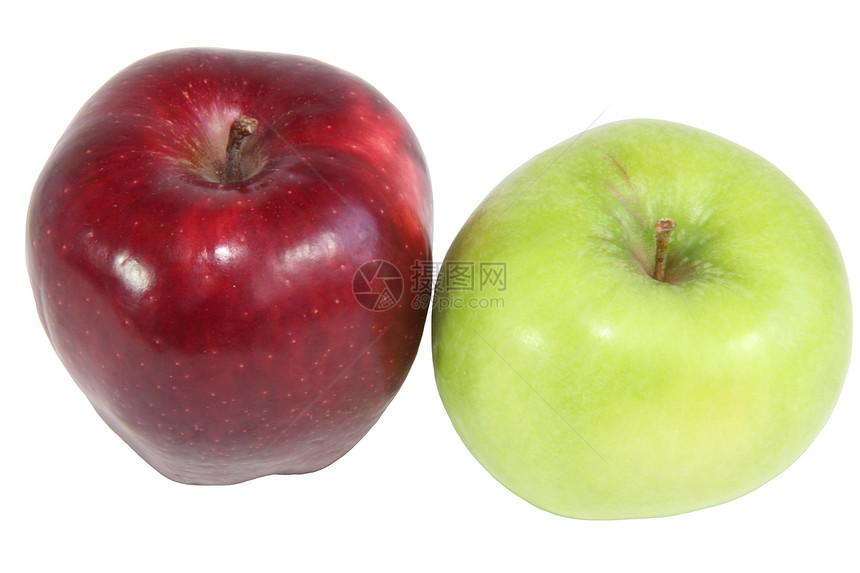 绿苹果和红苹果甜点绿色水果红色茶点图片