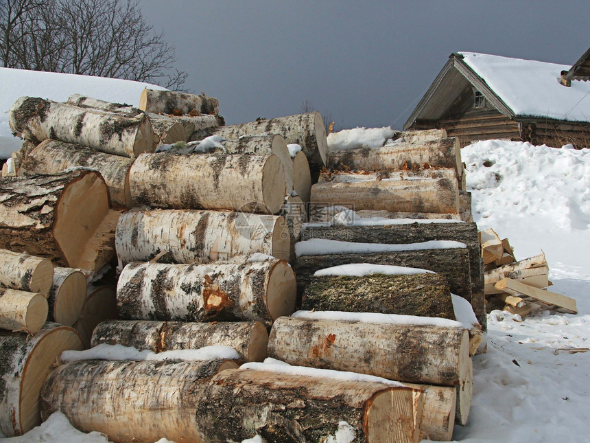 村里的冬天是雪 木屋乡村天空生活村庄贫困白色窝棚土地季节房子图片