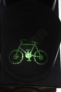 绿色自行车交通灯环境背景图片