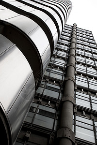 伦敦劳埃德公司伦敦保险大楼黑与白建筑学合社建筑金融观景台金属背景图片
