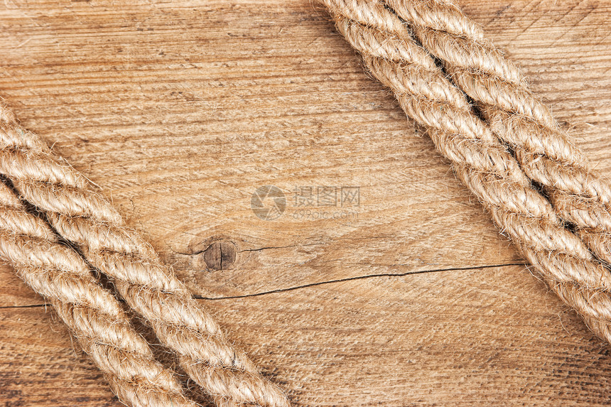 由旧绳子制成的框架木板蕾丝旅行招牌节点绳索棕色样本图片