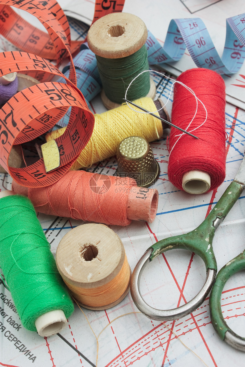 缝线统治者缝纫纺织品爱好配饰棉布裁缝女裁缝工具测量图片