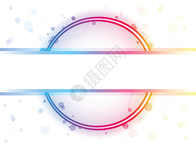 彩虹圆圈与斯帕克莱斯和斯沃尔斯的边界辉光卡片装饰品派对电脑星星蓝色墙纸插图耀斑设计图片
