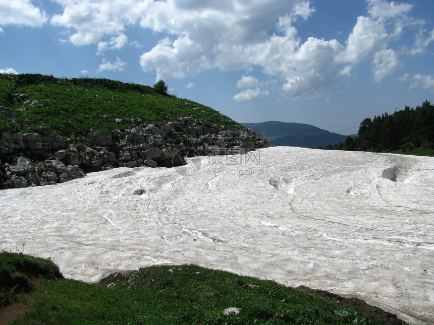 阿尔卑斯山草原全景风景旅游旅行天空路线山丘花朵青菜冰川图片