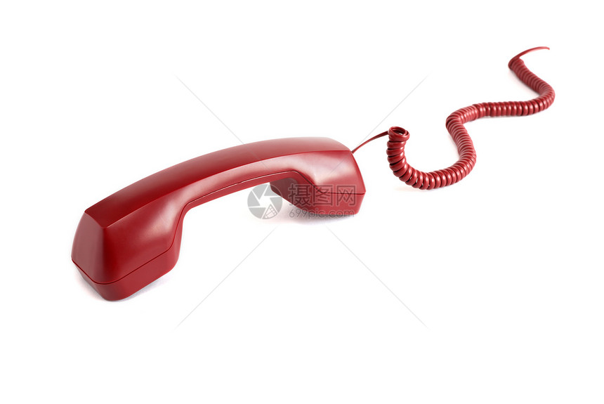 电话接收器电缆安全警报听筒旅行对象红色沟通技术狂喜图片