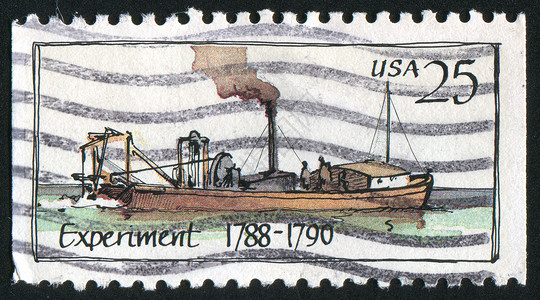 蒸汽船汽船古董渡船历史性海洋运输邮件邮票明信片血管背景图片