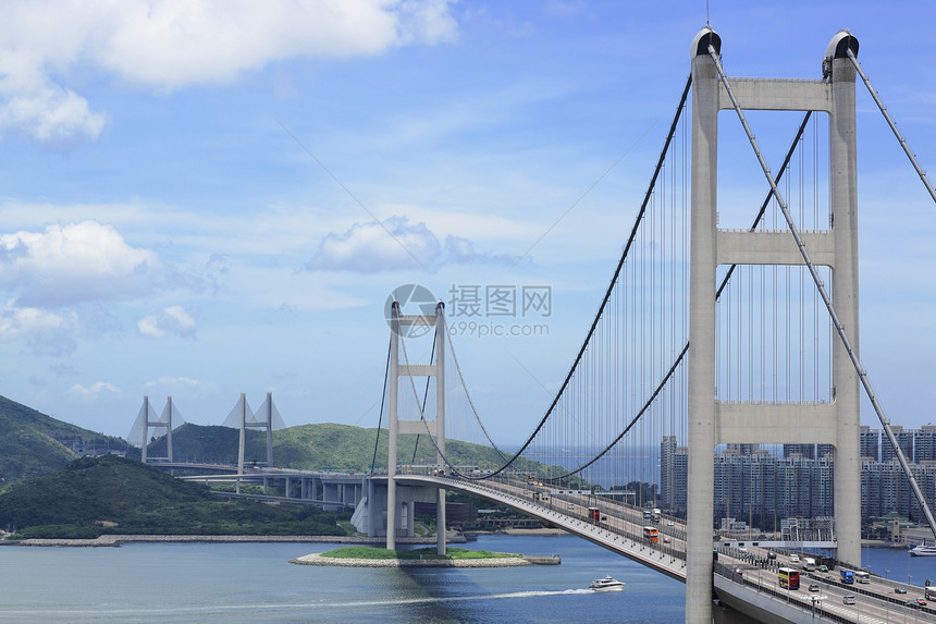 清马桥蓝色辉光场景曲线景观汽车城市海洋地标交通图片
