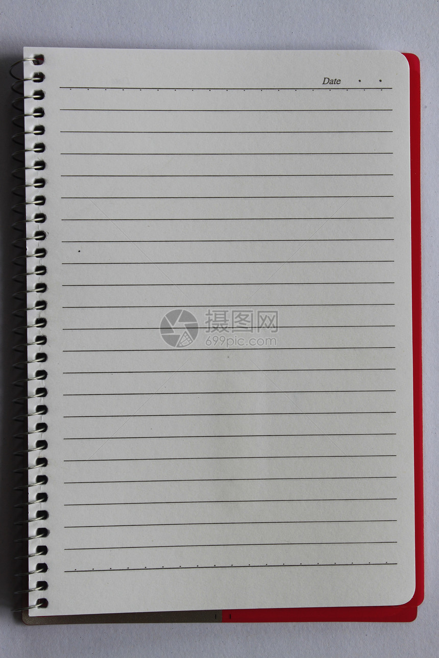 红色笔记本会议记事本日记回忆螺旋黑色内衬宏观棕色笔记图片