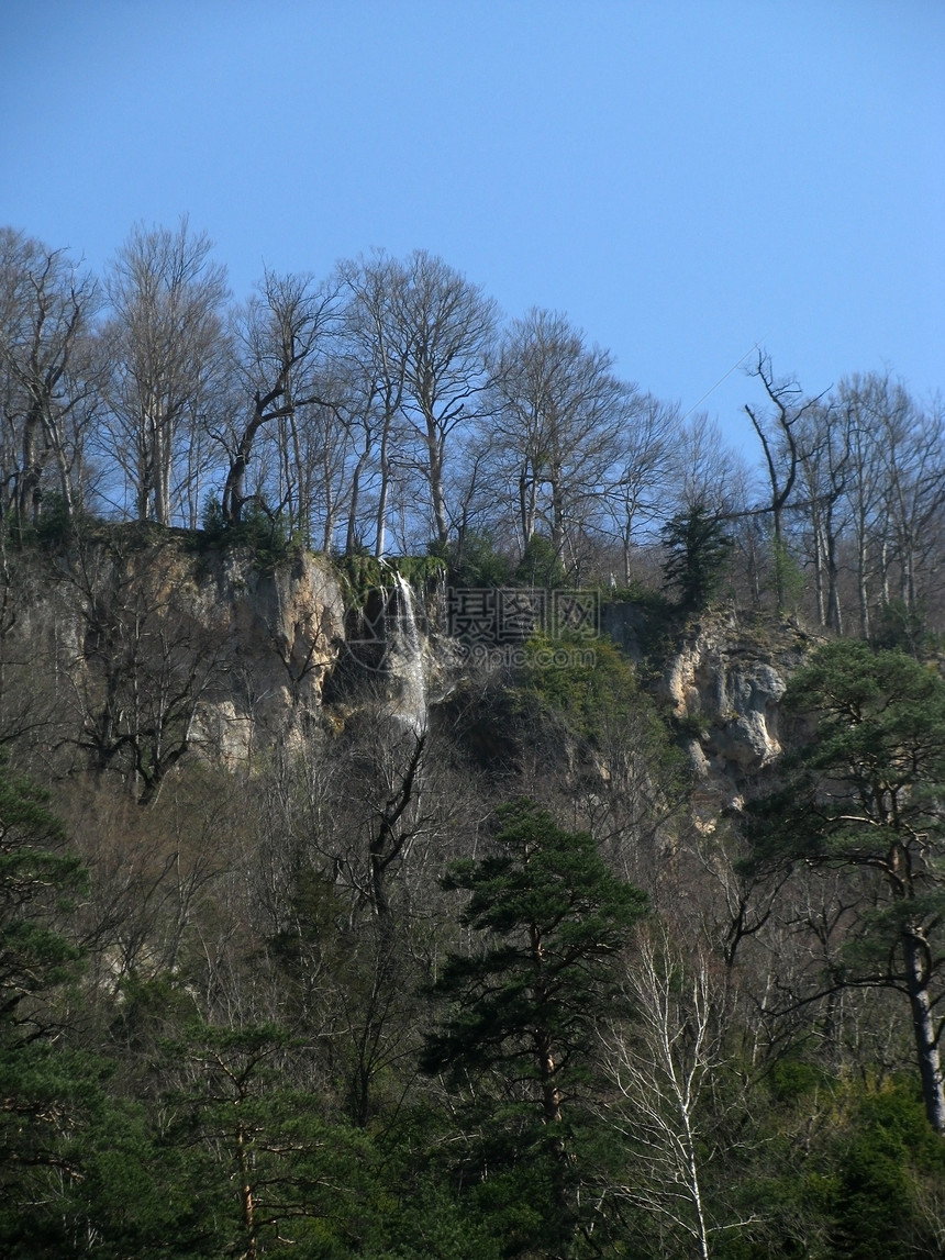 瀑布宽慰岩石对象石头旅行水分自然保护区溪流河流游览图片