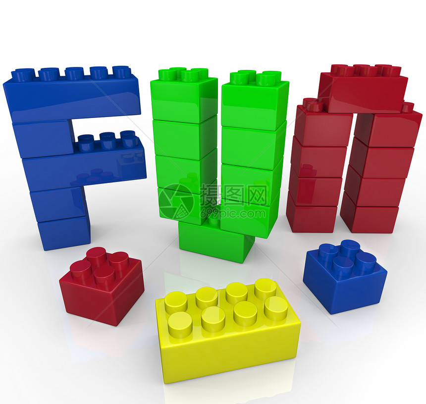 Fun Word 与玩具建筑砖块合建图片