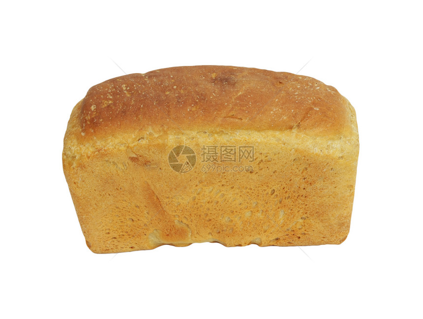 在白色背景上与世隔绝的白面包面包燕麦烤箱棕色淀粉小麦棕褐色饮食碳水营养化合物图片