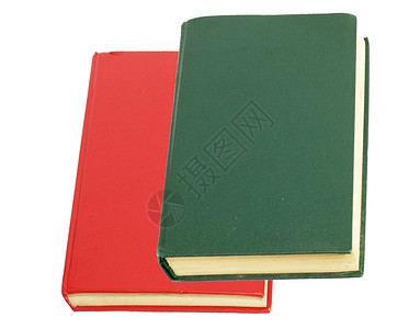 白色背景的绿色绿书和红书字典小册子插图智慧教育杂志文档阅读传单电子背景图片