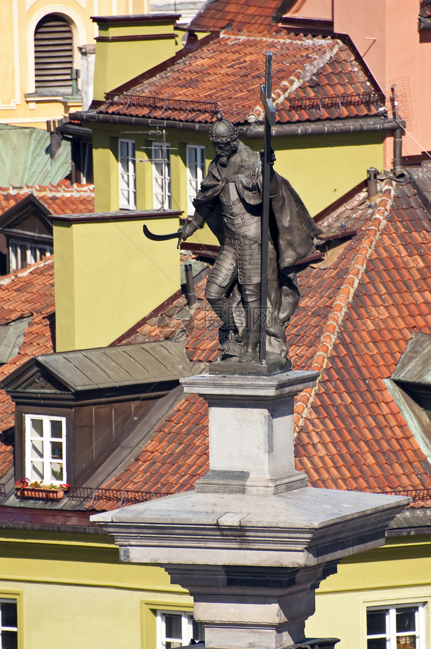 齐格蒙特三世瓦萨吸引力地标国王青铜卵石纪念碑房子柱子科威雕像图片