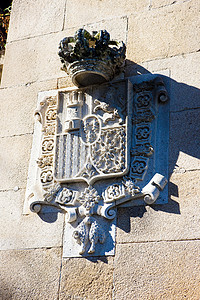 盾牌彩带边框西班牙与葡萄牙间边界的边框界限纹章外观背景