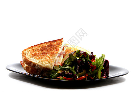 美食三明治沙拉午餐食物背景图片