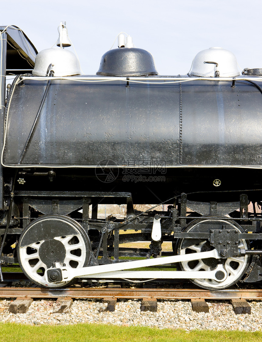 美国新罕布什尔州格罗韦顿市蒸汽机车的详情轮子运输机器车轮交通工具外观安装铁路运输铁路图片